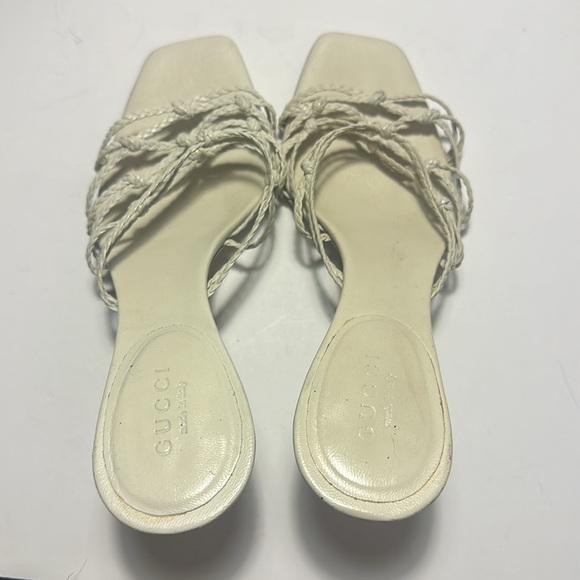 Gucci vintage braided strappy heel size 5B **needs heel posts *can buy on Amazon - Picture 6 of 15